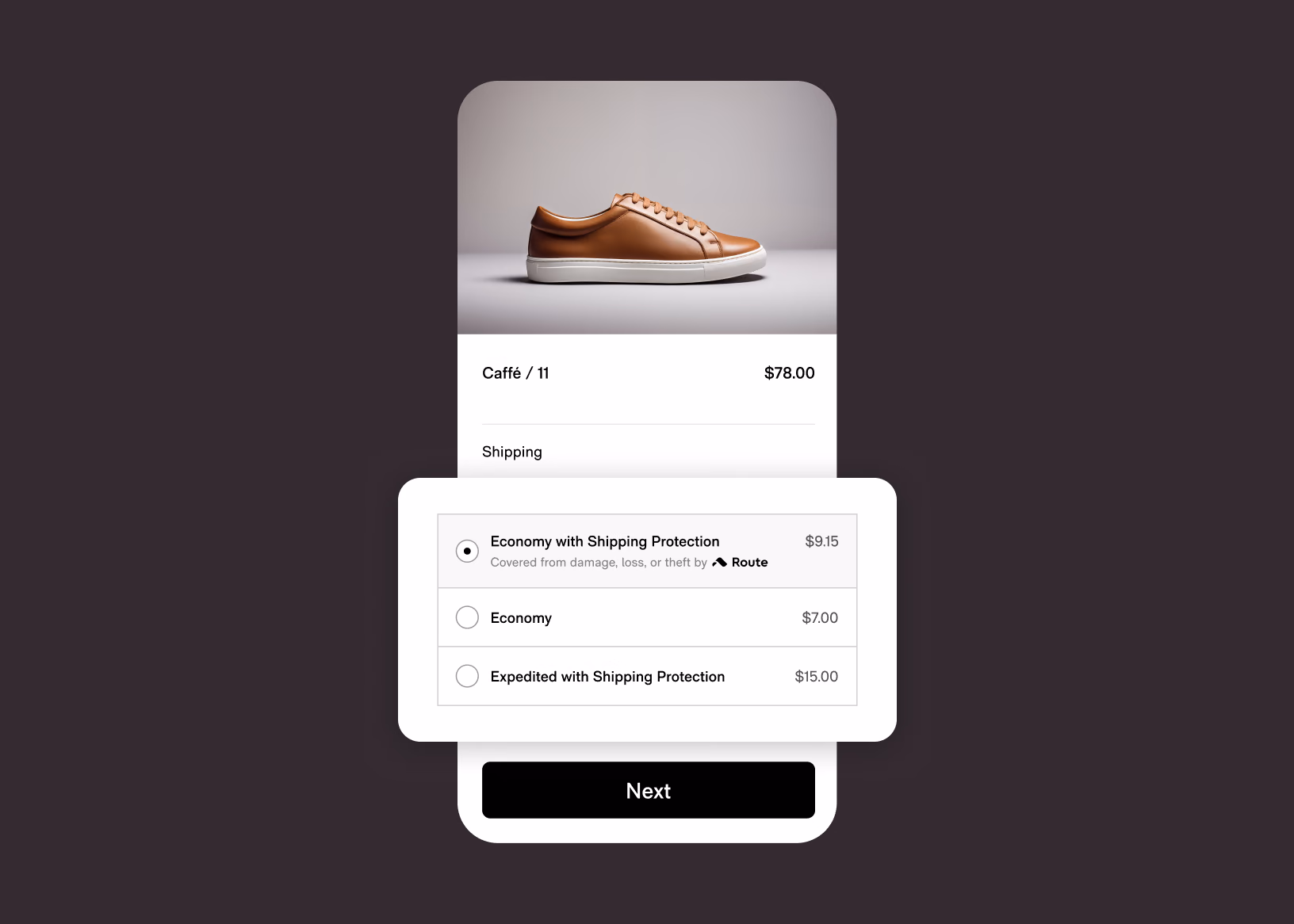 The checkout widget before and after, crossfading between the two treatments: After