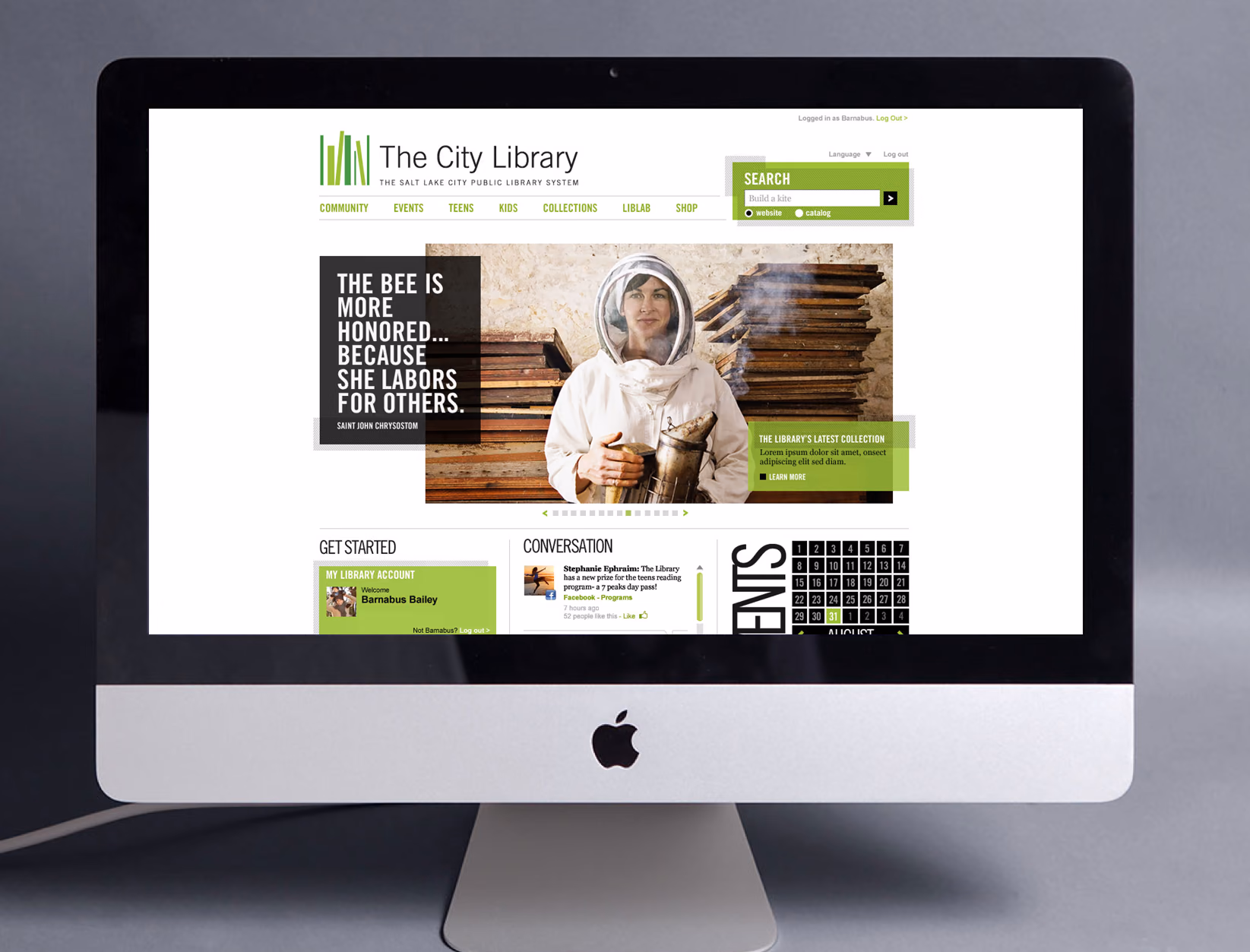 Salt Lake City Public Library website, redesigned at RAIN