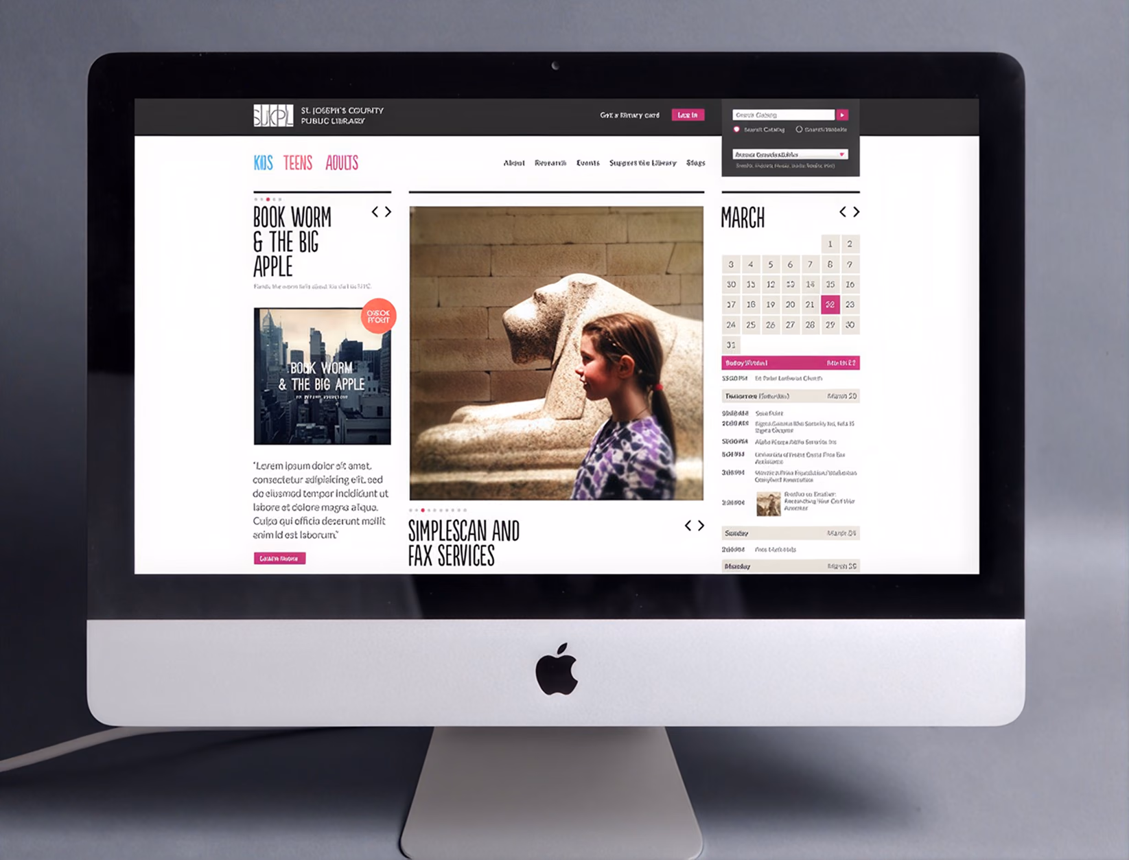 St. Joseph County Public Library website, redesigned at RAIN