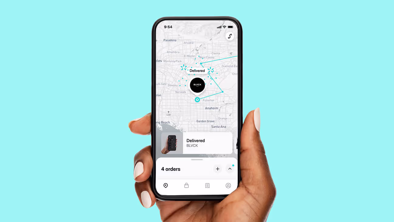 Route mobile app package tracking screens