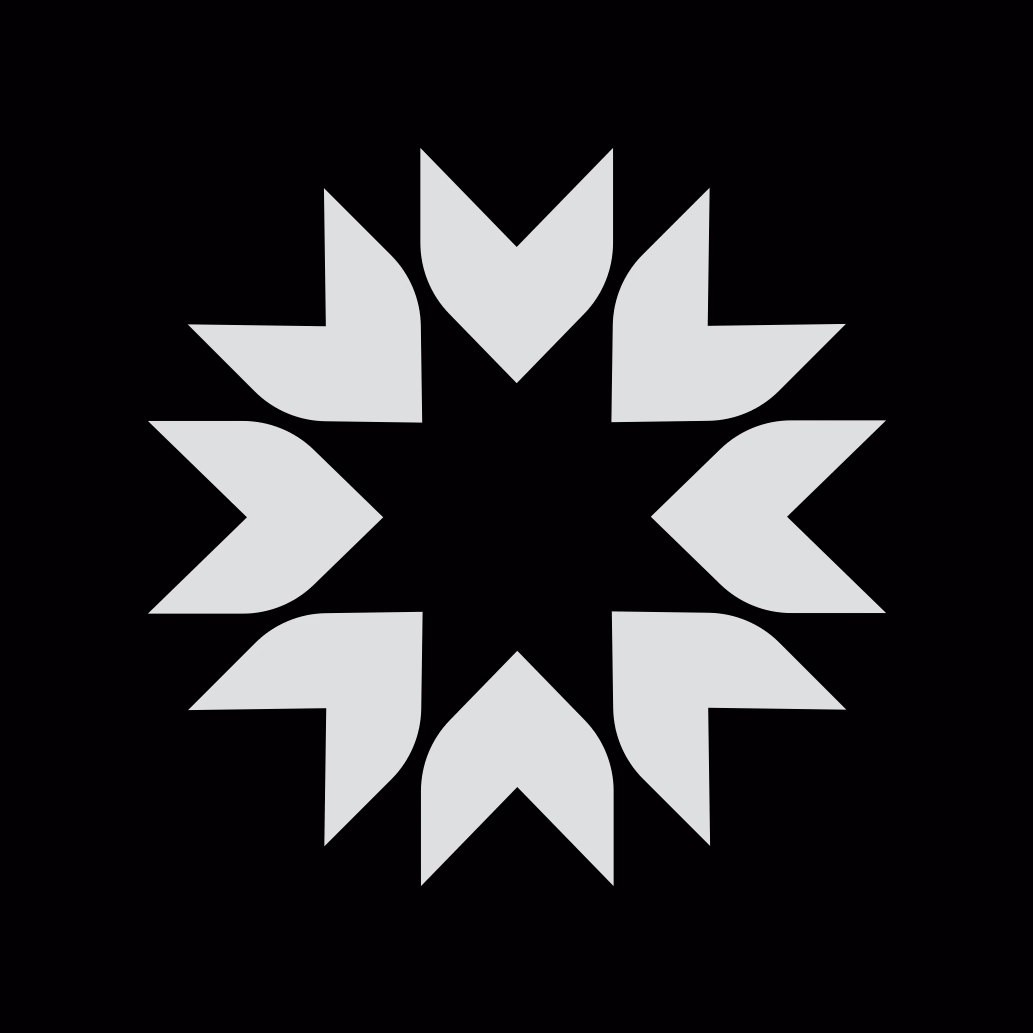 A Soldier Mountain logo concept: a twelve-point snowflake drawn out of the old fox